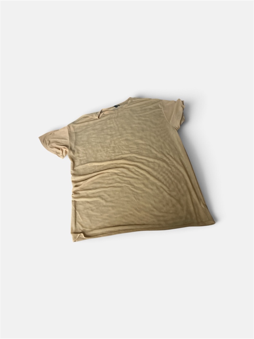 Fashion Nova Women's Short Sleeve Crew Tee in Beige